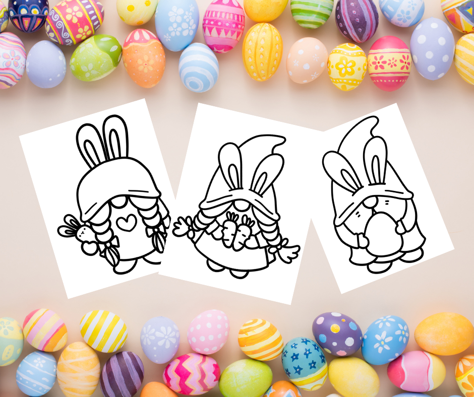 free easter gnome coloring pages