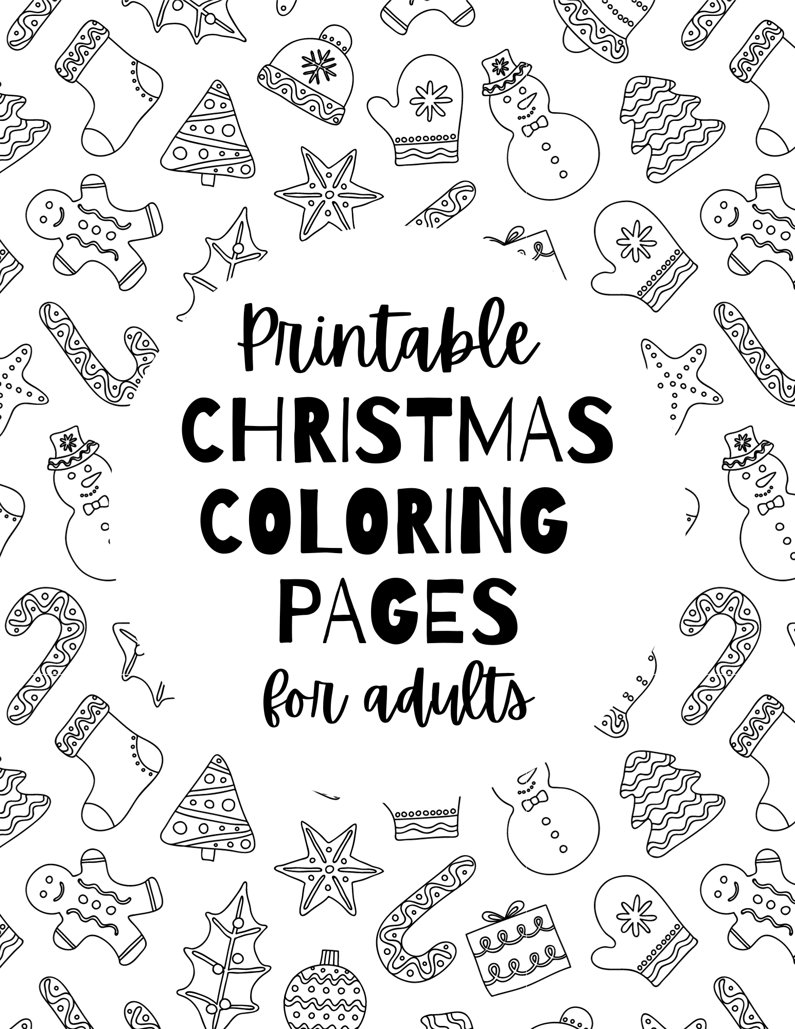 5 Free Printable Christmas Coloring Pages For Adults