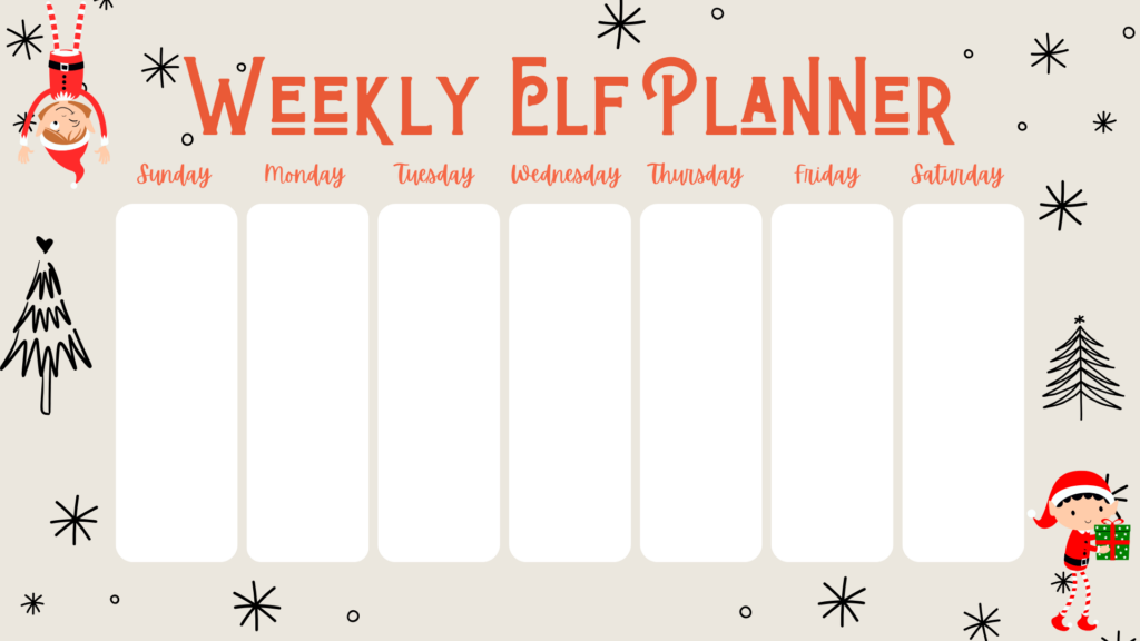 free elf on the shelf ideas calendar printables 